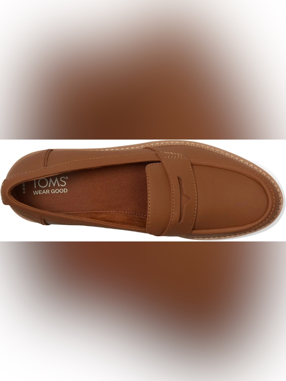 Toms Chestnut Brown Cara Penny Loafers - Picture 2 of 7